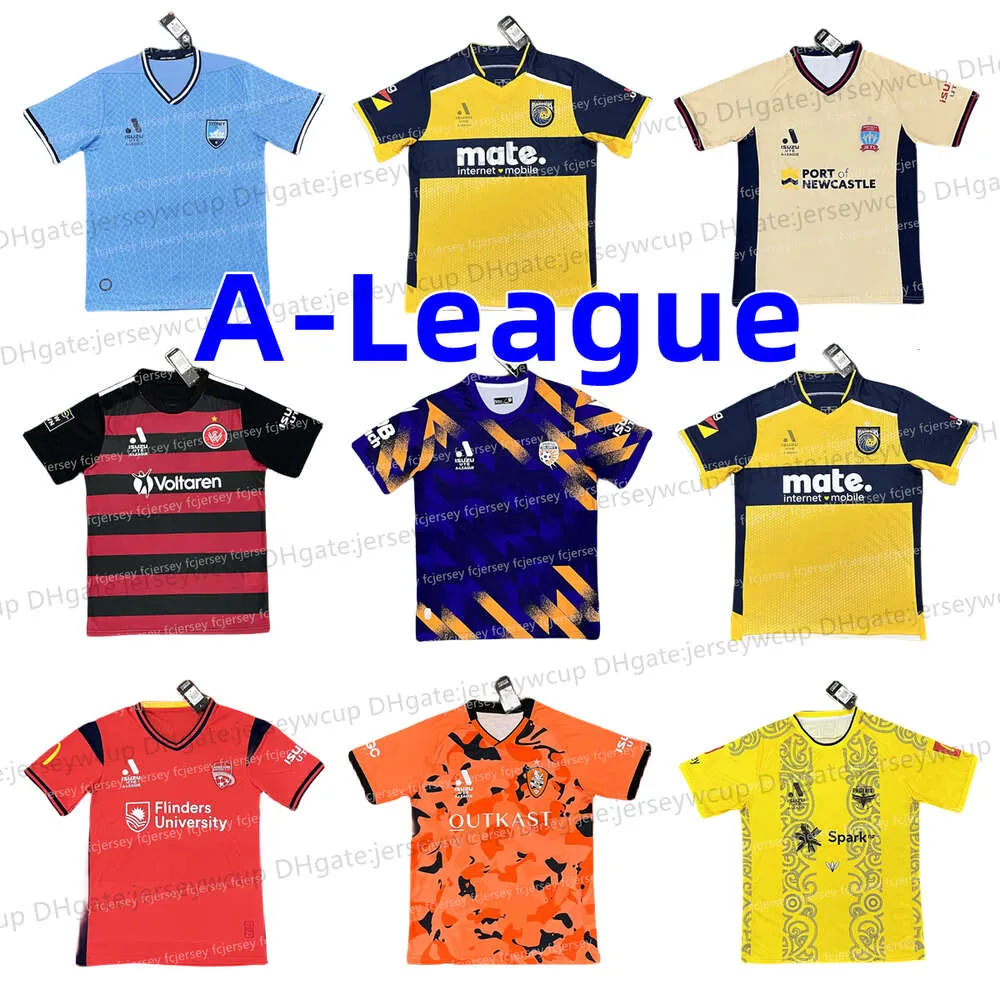 23 24 A League Soccer Jersey FC Uniformes Adelaide Brisbane Wellington Jets Perth West Sydney Central Football Home Soccer Jerseys Chemise Maillot de Foot Kits