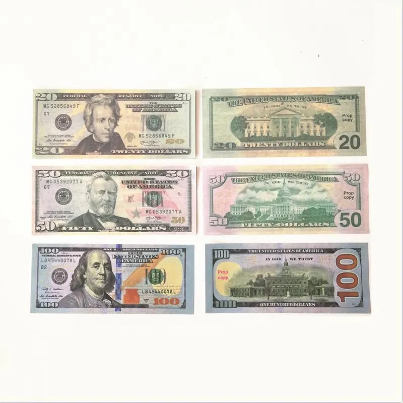 Fake Money Movie Prop Money Bar prop Party US uk euro and Dollar Euros Pound English Realistic Toy Bar Copy Money 100 Pcs/pack