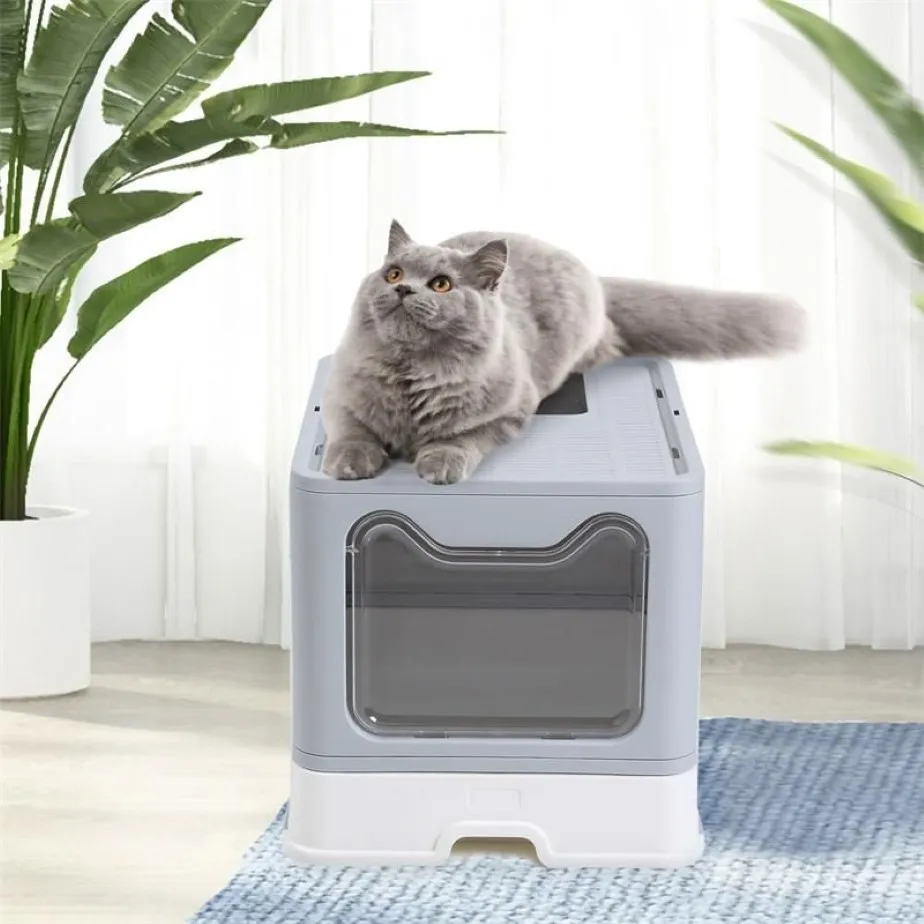 Huisdier Toilet Ondersteek Anti Splash Katten Kattenbak Kat Hond Lade Met Schep Kitten Schoon Toilette Thuis Plastic Zand levert Grooming276I