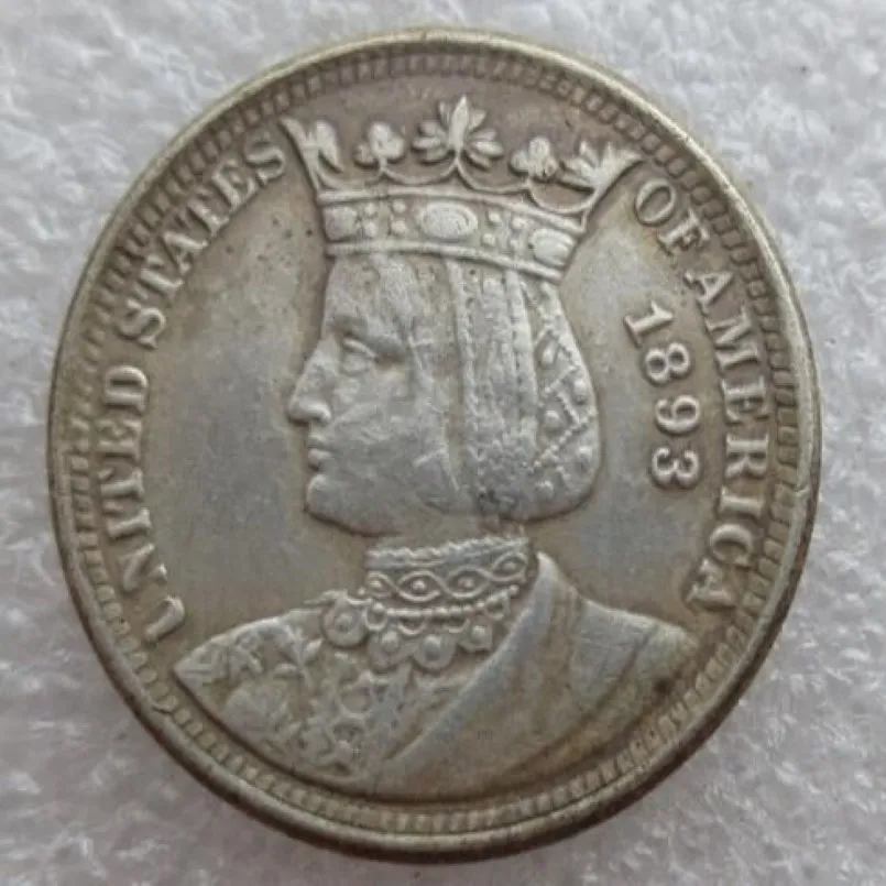 1893 Isabella Quarter Dollar Copiar moeda de alta qualidade acessórios para casa Moedas de prata217t