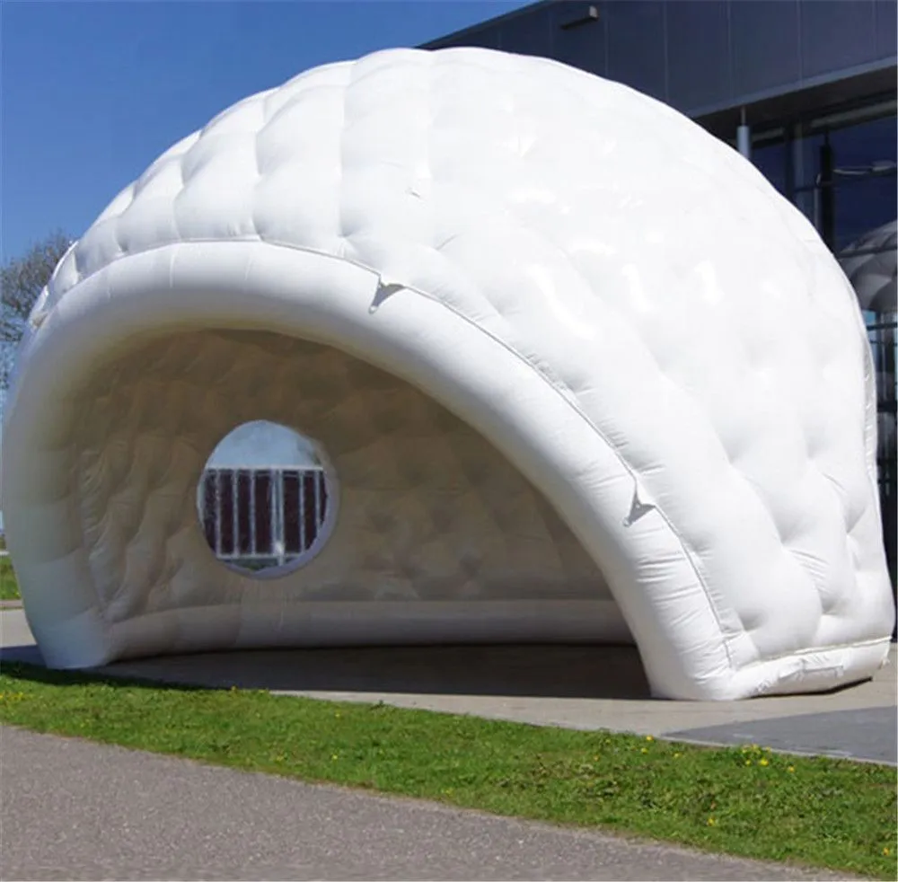 Personalizzato 10mD (33 piedi) con ventilatore oxford bianco Tenda a cupola gonfiabile Matrimonio Discoteca Tenda per prato Air Igloo Bar Luna Costruzione palloncino per noleggio feste Con ventilatore