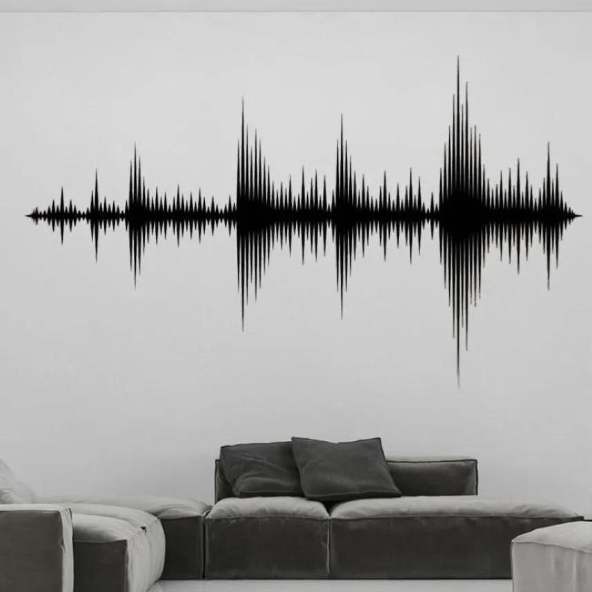 Stickers muraux Audio Wave Stickers son amovible enregistrement Studio musique producteur chambre décoration chambre papier peint DW6747254U