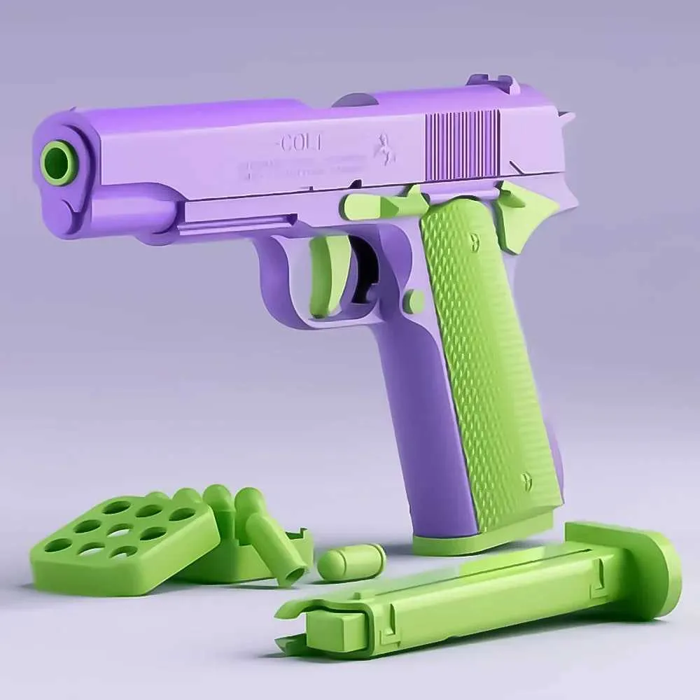 Gun Toys Automatic Stallion Push Gun 1911 Toy Guns For Kids Boys Birthday Gift Relaxing Toys 240307