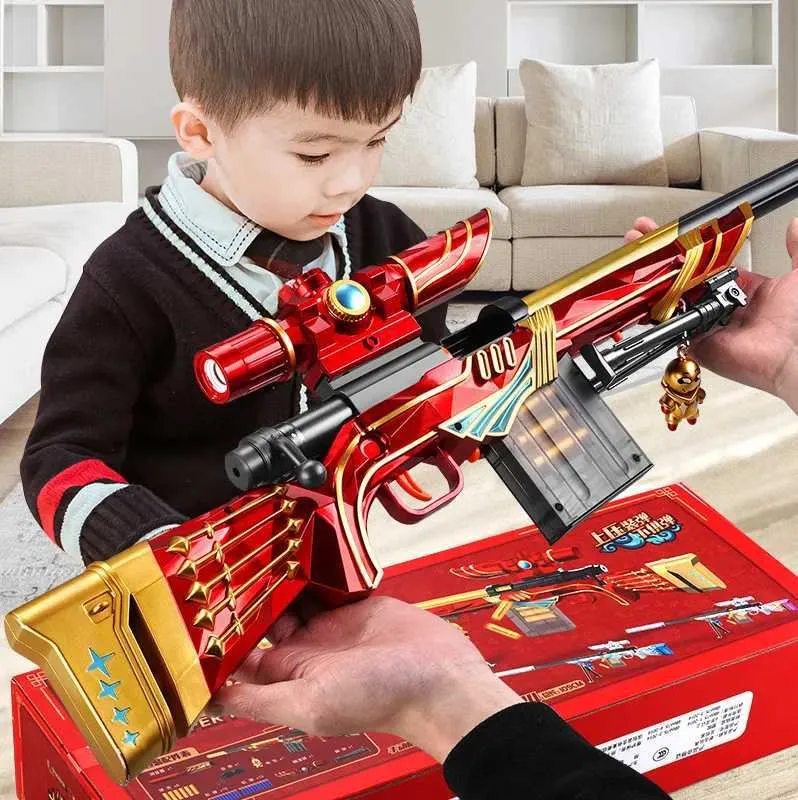 Gun Toys 2024 Ny M24 Shooting Bullet Soft Bullet AWM Simulation Gun Boy 98K Sniper Shooting Outdoor Present For Kids Toy Gun 240307