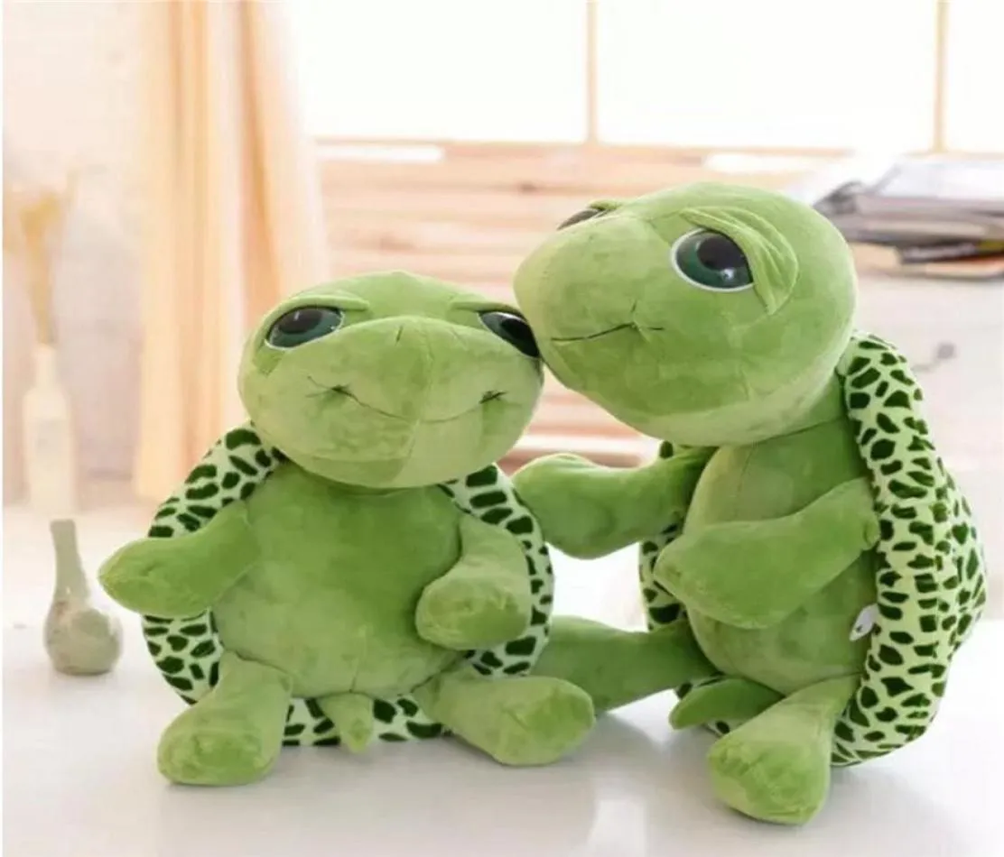 전체 20cm 박제 동물 슈퍼 녹색 큰 눈 거북이 거북이 동물 어린이 아기 생일 크리스마스 장난감 선물 8367775