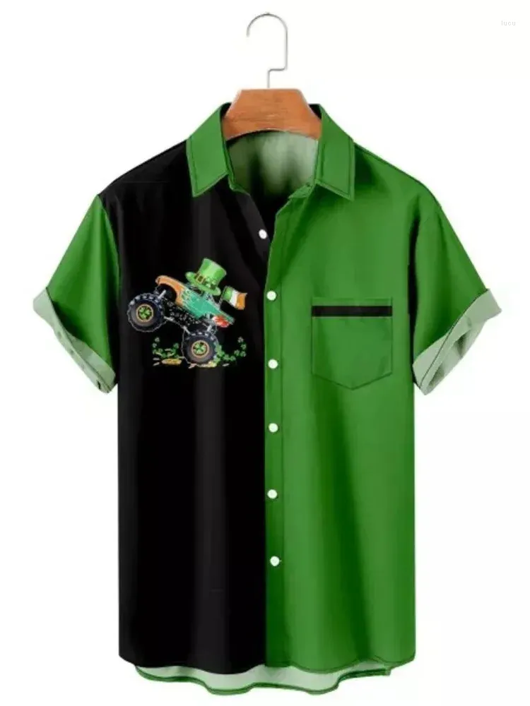 Men's Casual Shirts St. Patrick's Day Pattern Relaxed Large Short Sleeve Shirt Summer Top