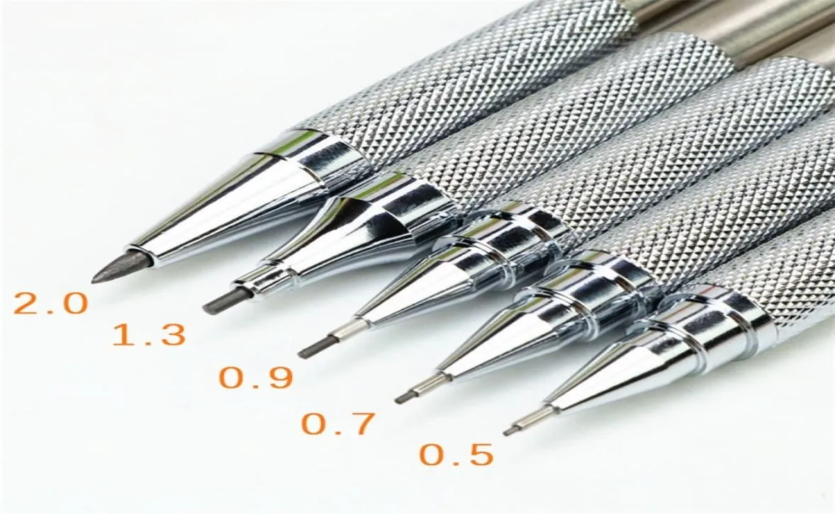 05 07 09 13 20mm Mechanical Pencil Set Full Metal Art Drawing Painting Automatic Pencil with Leads Office School Supplies 2207145598448