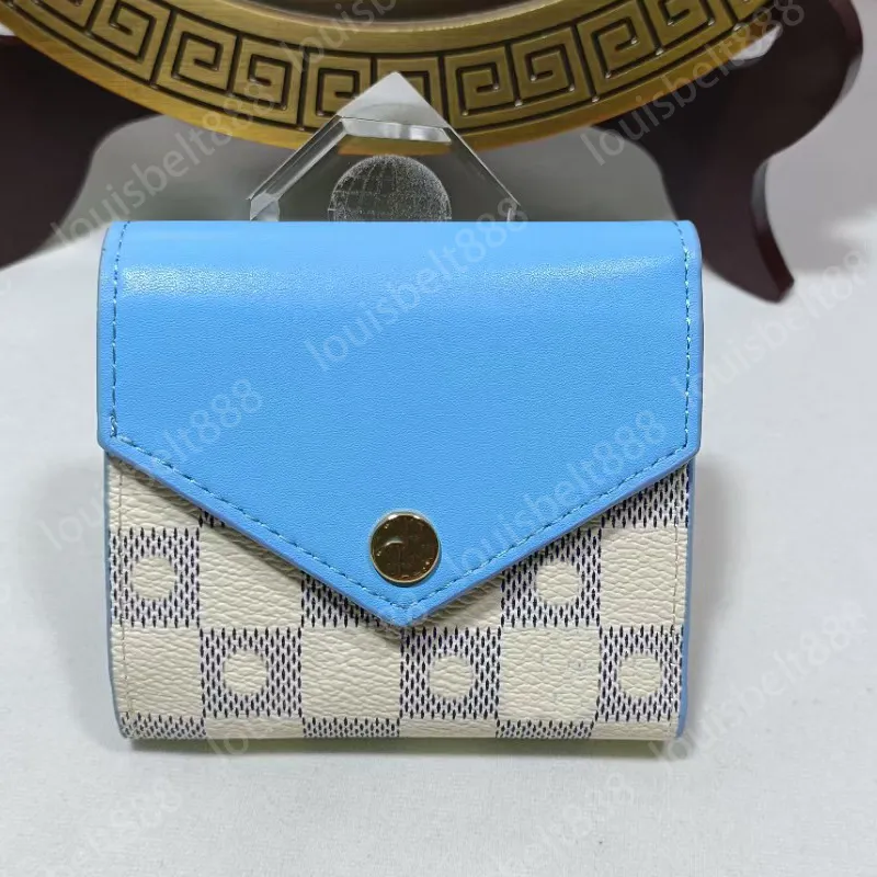 NEW Fashion luxury brand Classic Designer Clasp Wallets Zoe Wallet in Brown Flower WOMEN Small Leather Goods Inside The Zipper Bag Short Purse card holder