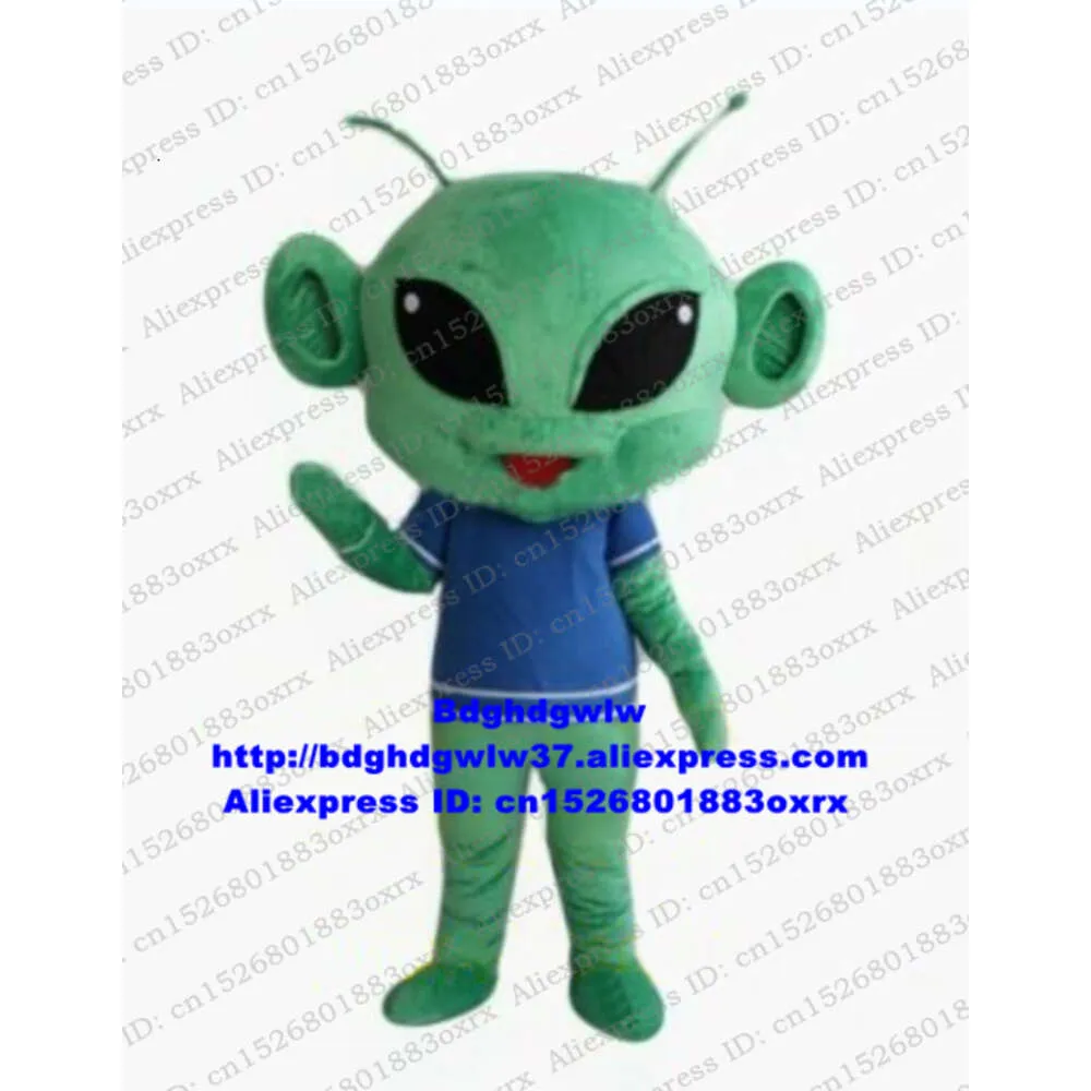 Trajes de mascote Alienígena Verde Seres Inteligentes Extraterrestres Pires Homem Pires Mascote Traje Personagem Ponto Cênico Casal Fotos Zx2184