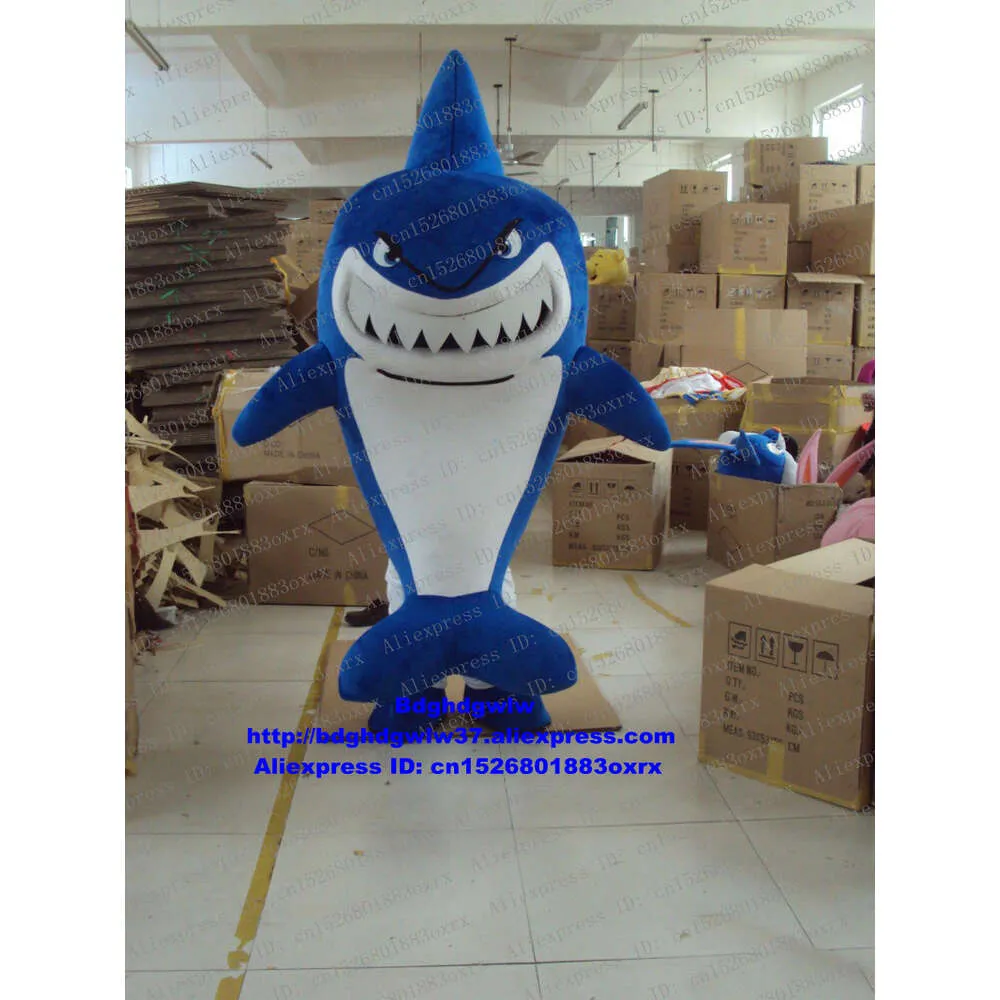 Mascot Costumes Blue Shark Mascot Costume Adult Cartoon Character Outfit Suit World Exposition Soliciting Business Zx1345