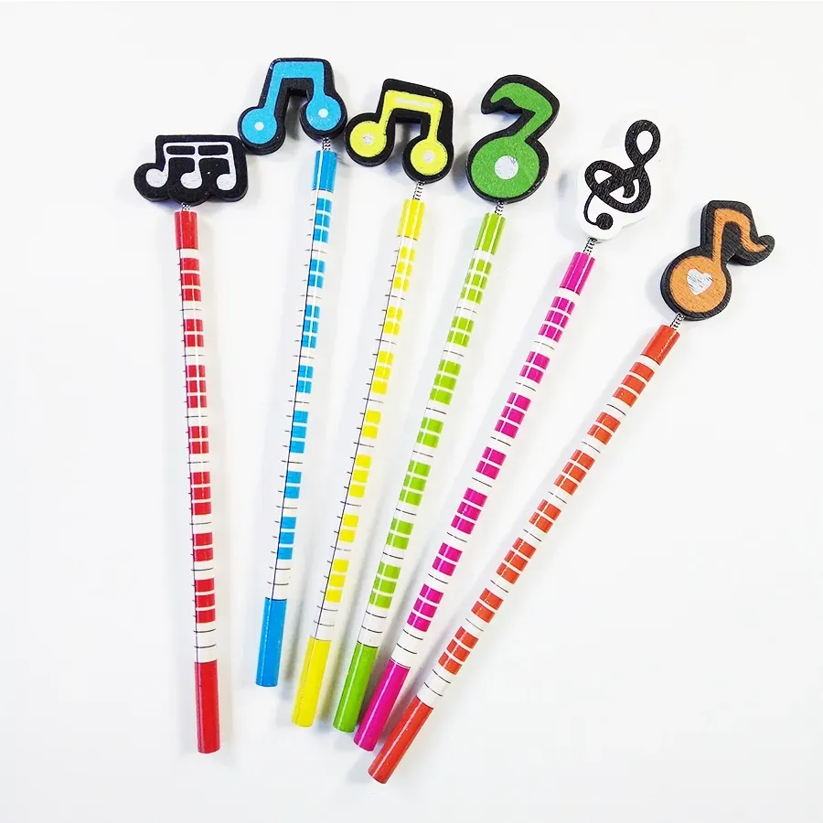 wholesale 60 Pcs / lot Crayons Standard Musique Joyeux Cadeau De Noël Pour les étudiants Enfants Bureau Papeterie École Stylo Fournitures 11 LL