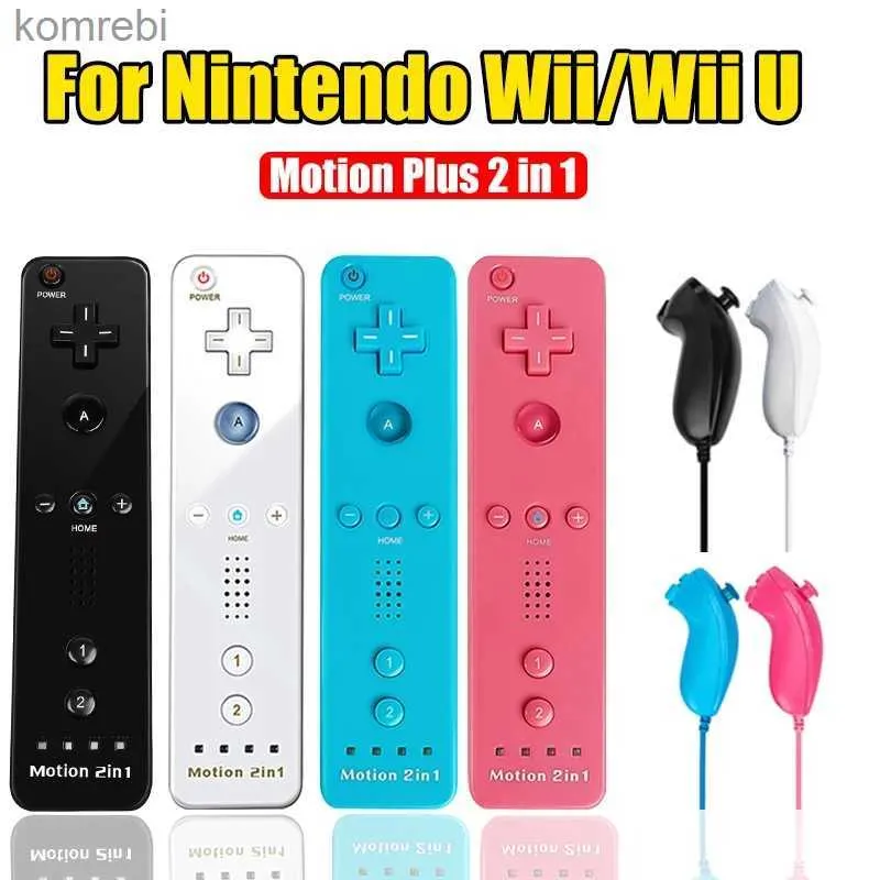 Oyun Denetleyicileri Joysticks Motion ile Wii Konsolu için 1 Arada 1 Uzakta Kablosuz Gamepad Denetleyicisi Nintendo Wii U için Nunchuck Kontrol Joystick Joypad L24312