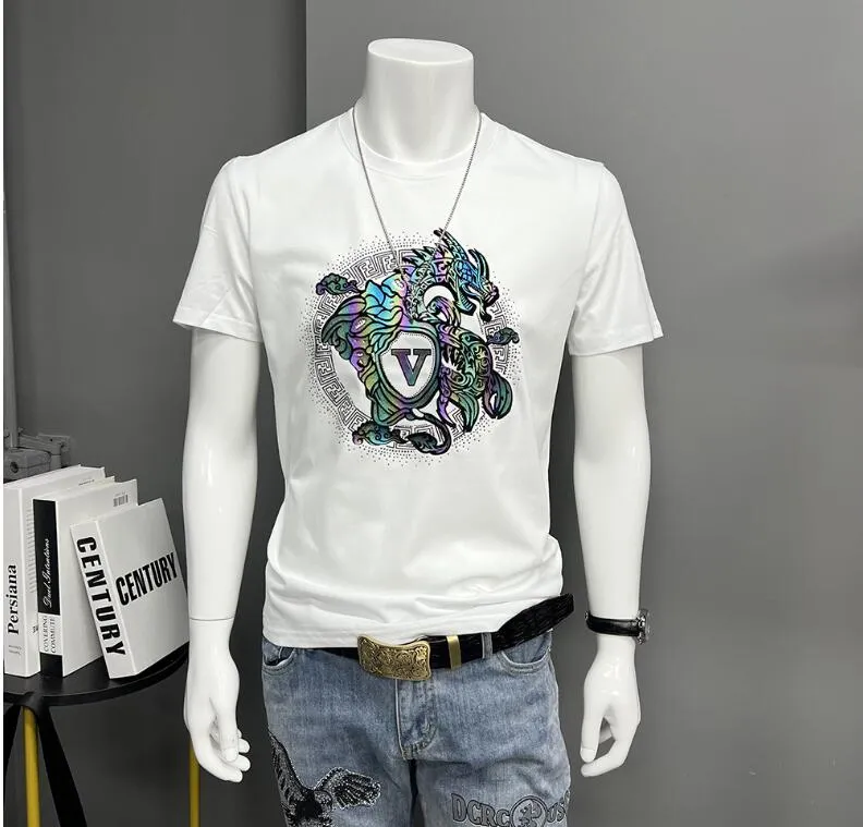 Summer T -shirt för män vit svart bomull kort ärm tee skjortor manlig pojke överdimensionerade topp lösa herrkläder