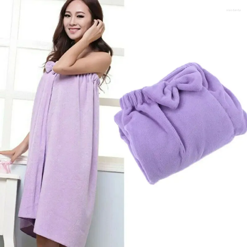 Towel 140x75cm Comfy Absorbent Microfiber Women's Korean Version Tube Bow Bath Dress Shower Sauna Spa Body Robe Wrap Bathrobe