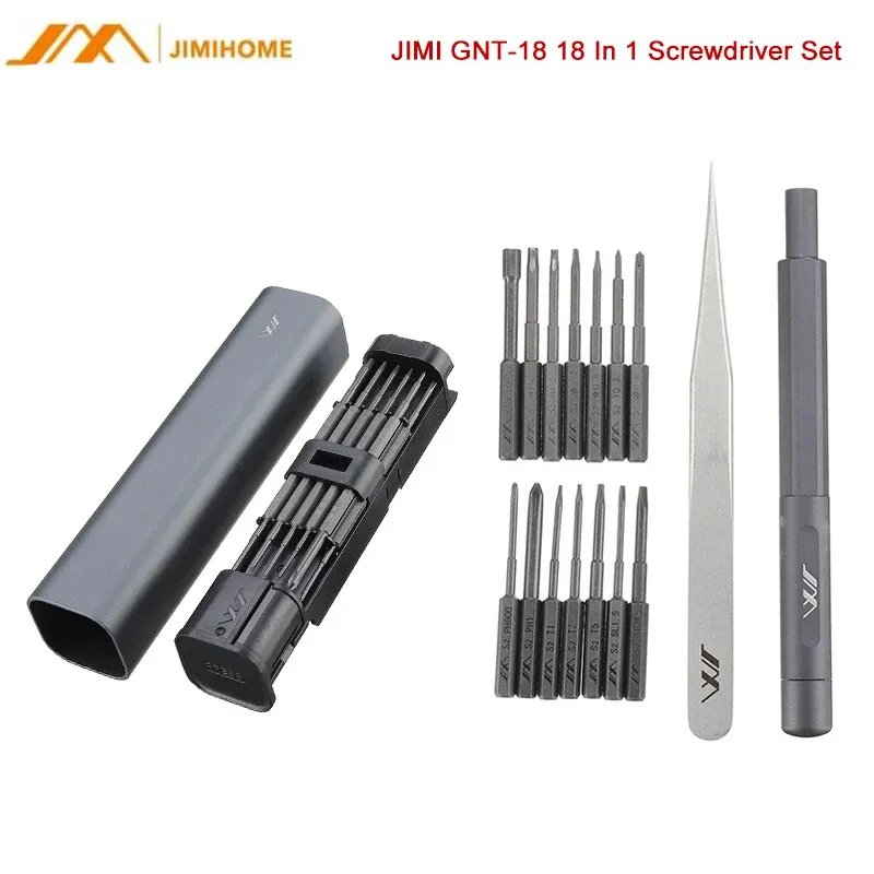 Controllo JIMI GNT18 18 in 1 set di cacciaviti cacciavite magnetico di precisione S2 punte a vite estese con pinzette strumenti di riparazione elettronica