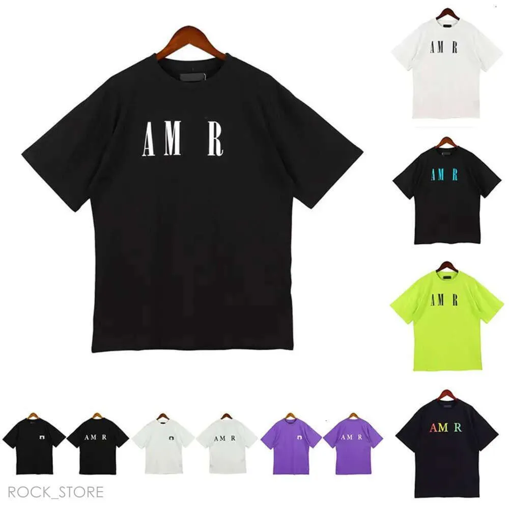 Amirs Fashion Mens T-shirts Summer Womens Designers Tshirts Loose Brands Tops Casual Shirt Vêtements Shorts Vêtements de manches 1