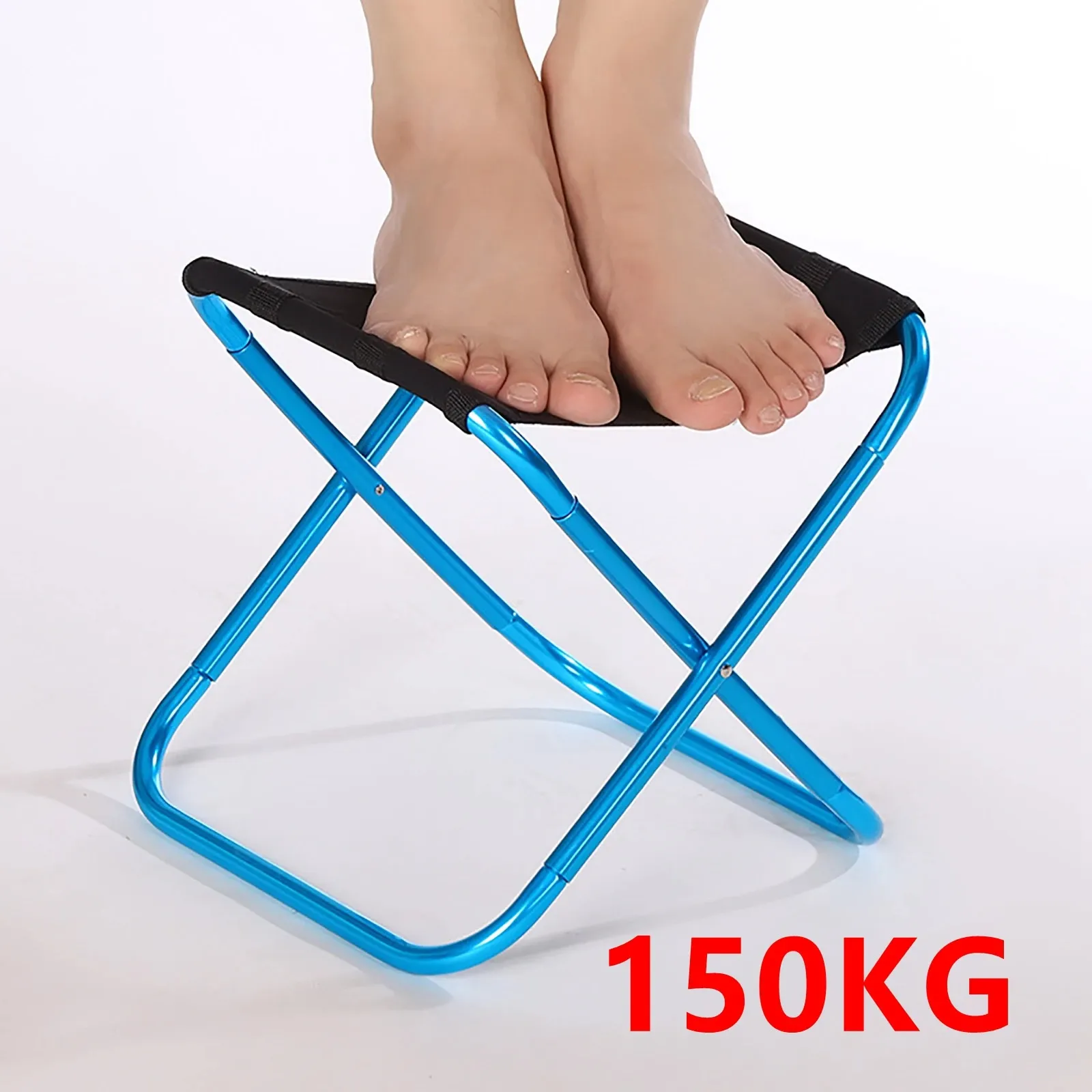 150KG Thickened Outdoor Camping Small Chair Portable Folding Aluminum Alloy Stool Bench Stool Mare Ultralight Picnic Fishing 240220