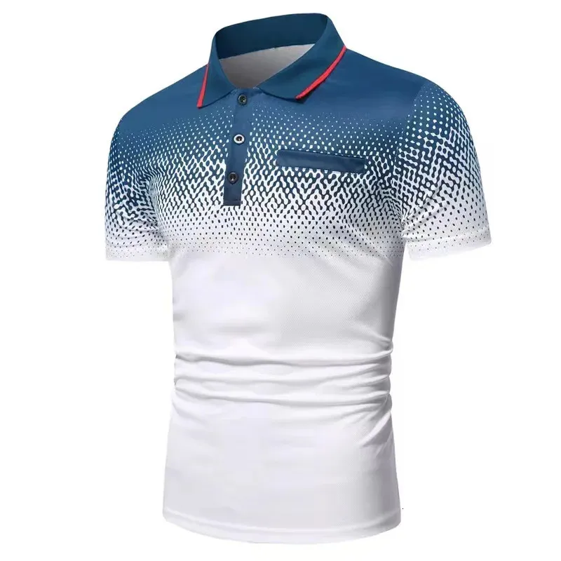 Mens Polo Shirt 3D Printed Sleeve Shirt Tshirts زر العمل غير الرسمي Tops Summer Deliondown Tees Golf Dorts Male Clothing 240226