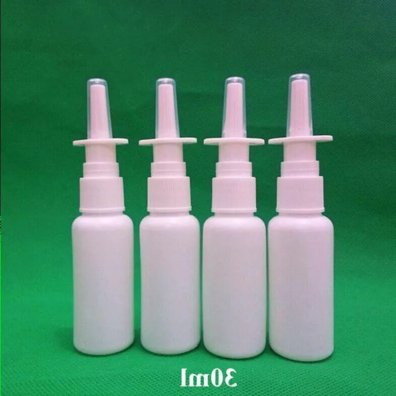 Frete grátis 100 conjuntos de frasco de spray nasal farmacêutico HDPE de 30ml com pulverizador nasal 18/410 Kapri