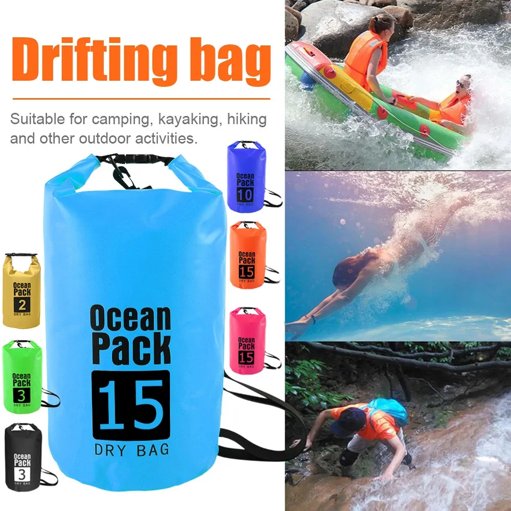 2/3/5L Drybag Waterproof Swimming Bag Dry Sack Waterproof Dry Bag For Kayaking Rafting Boating Fishing Outdoor Gear Bags