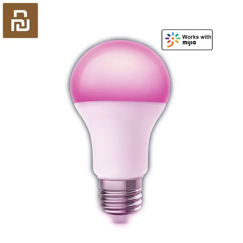 Controle youpin mijia philips lâmpada led inteligente rgbw colorido mutável 1880k7000k e27 600lm 7.5w controle de voz por mijia smart home app