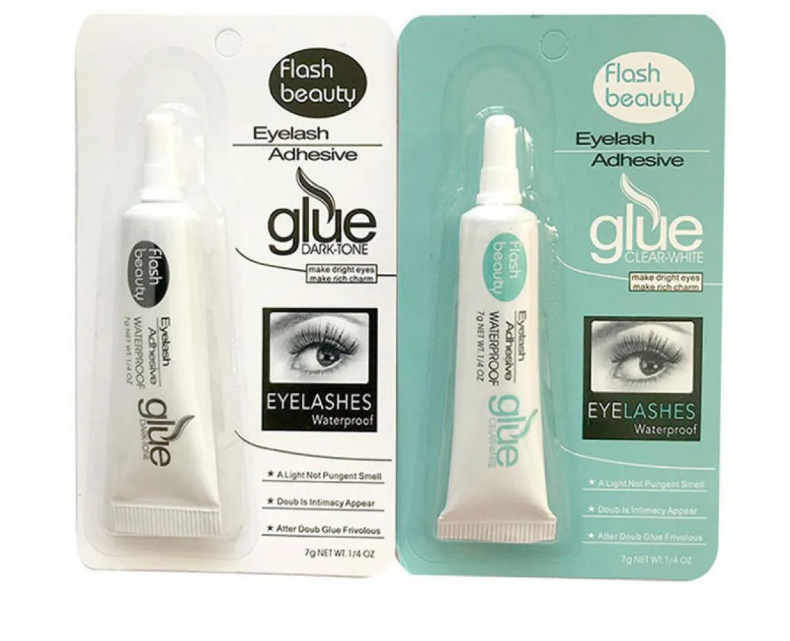 Eye Lash Bianco Nero Trucco Ciglia Colla adesiva 7g Impermeabile Asciugatura rapida Ciglia finte Strumento di trucco 2color7220095