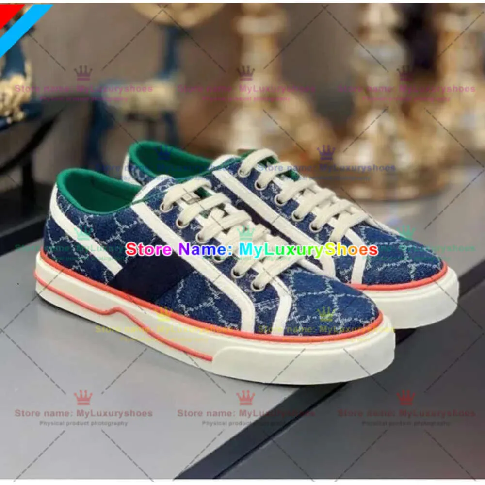 Tennis 1977S Sneaker Designers Canvas Casual Shoe Women Men Shoes Ace Rubber Sole Embroidered Beige Washed Jacquard Denim Fashion Classic 783