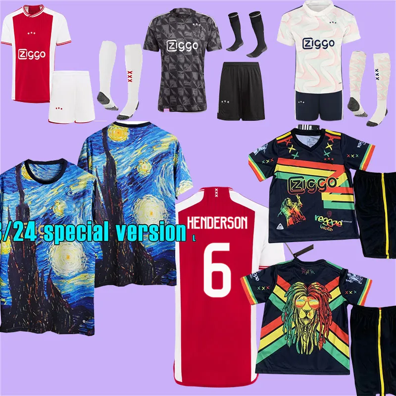 Ajaxs-Trikot 24 25 HENDERSON BERGHUIS BROBBEY CRUYFF FORBS HLYNSSON Ajaxs Retro-Fußballtrikot Fußball-Kits Hemden Männer Kinder HENDERSON 2024