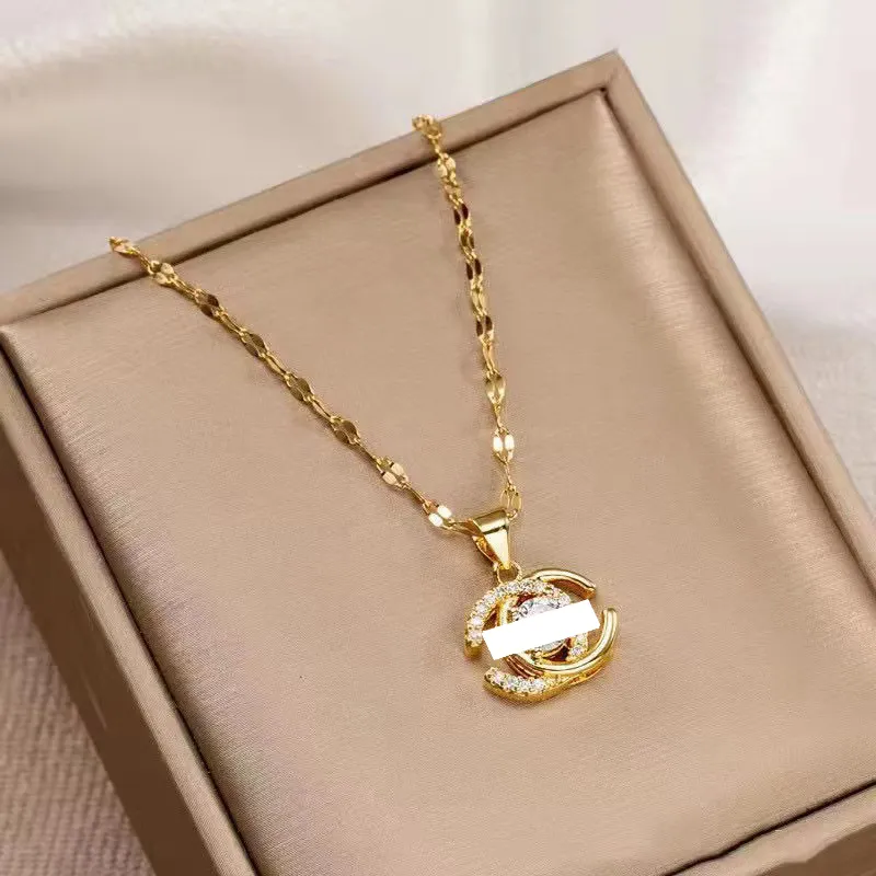 Luxe designer ketting Dames Roestvrij Staal Gouden Ketting Kettingen Mode Paar 18K Vergulde Vrouwen Sieraden Accessoires Cadeau