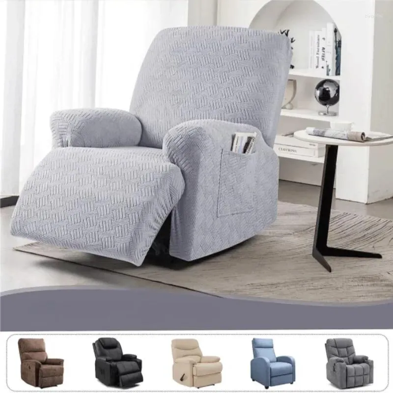 Housses de chaise fendues housse de canapé inclinable élastique Spandex paresseux garçon fauteuil couleur unie housses de protection de meubles