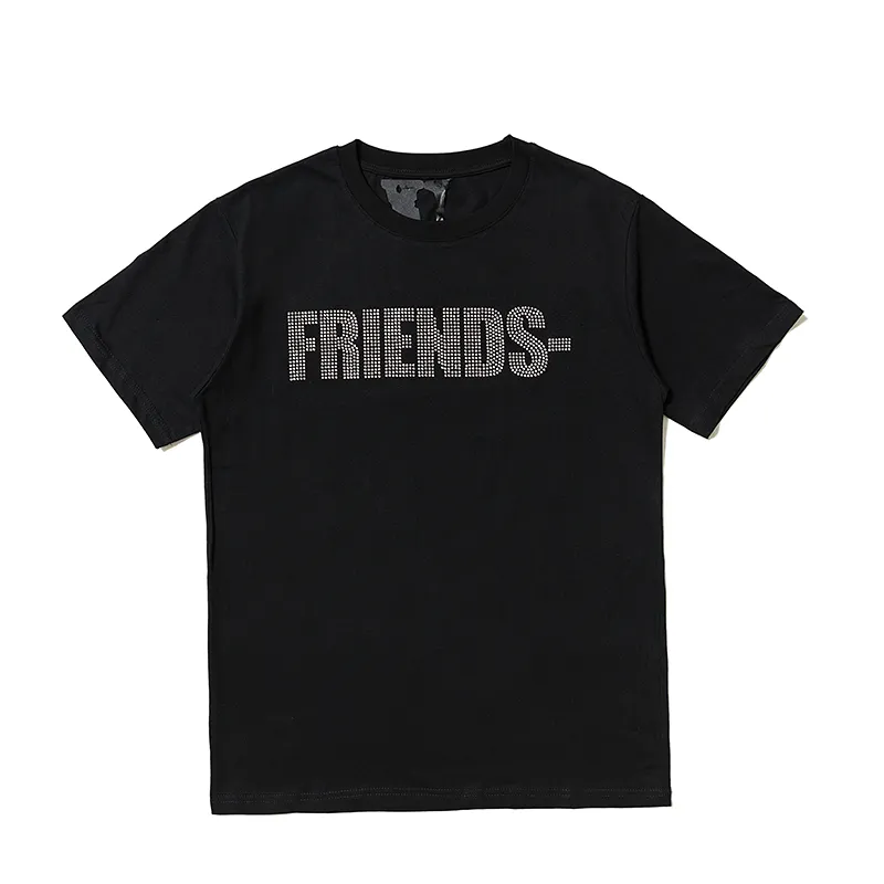 Vlone T-Shirt Büyük "V" Tsgirtmen / Kadın Çiftleri Gündelik Moda Trendi High Street gevşek hip-hop100% pamuklu baskılı yuvarlak boyun gömlek ABD boyutu S-XL 1237