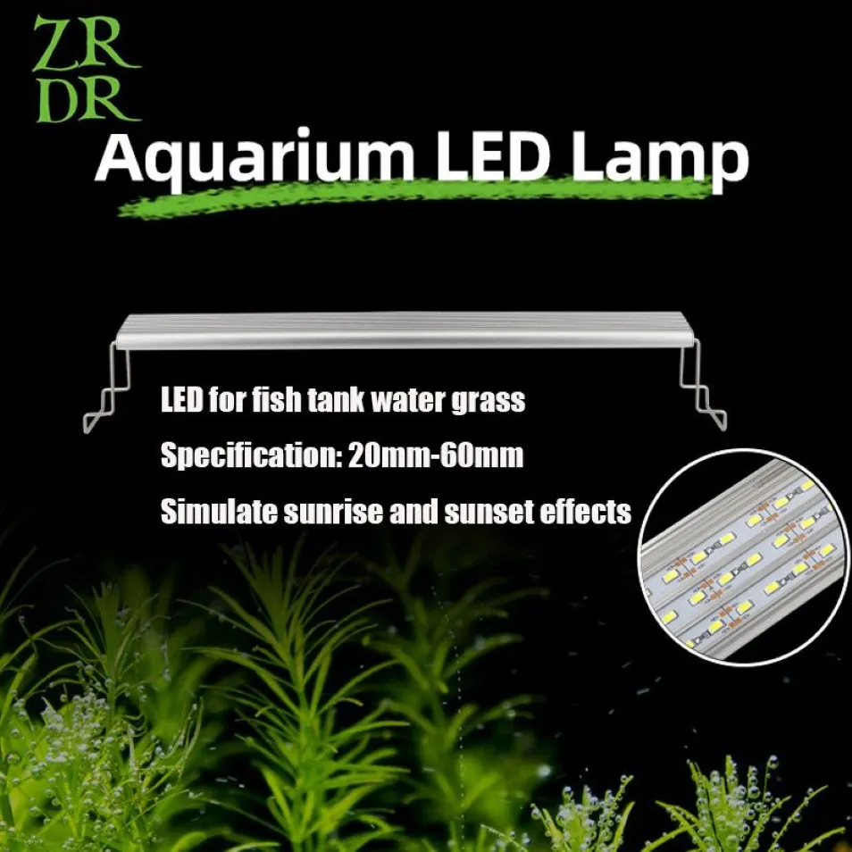 ZRDR rium plante grandir lumière LED une série mini bref rium plante d'eau aquarium support en métal lever du soleil coucher du soleil Y200917284s