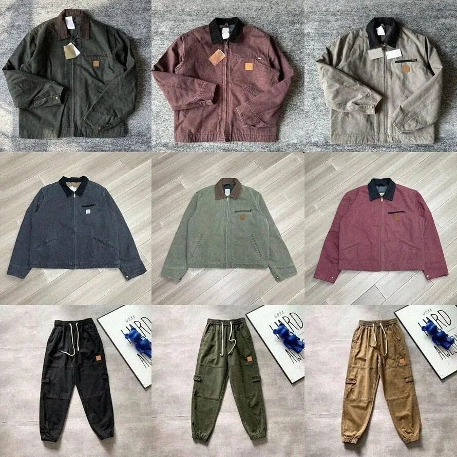 Дизайнерские мужские куртки Carhart Vintage Washed Canvas Jacket Пуловер Пальто J97 Шерстяная одежда Carharttlys Верхняя одежда Стеганые пальто Длинные брюки fmQA #