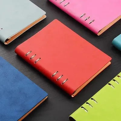 A5 Loor Leaf Notebook Notepad Work Shiceed Bookrede Leather Lity Simple Office Diary Stationery Notepad 240304