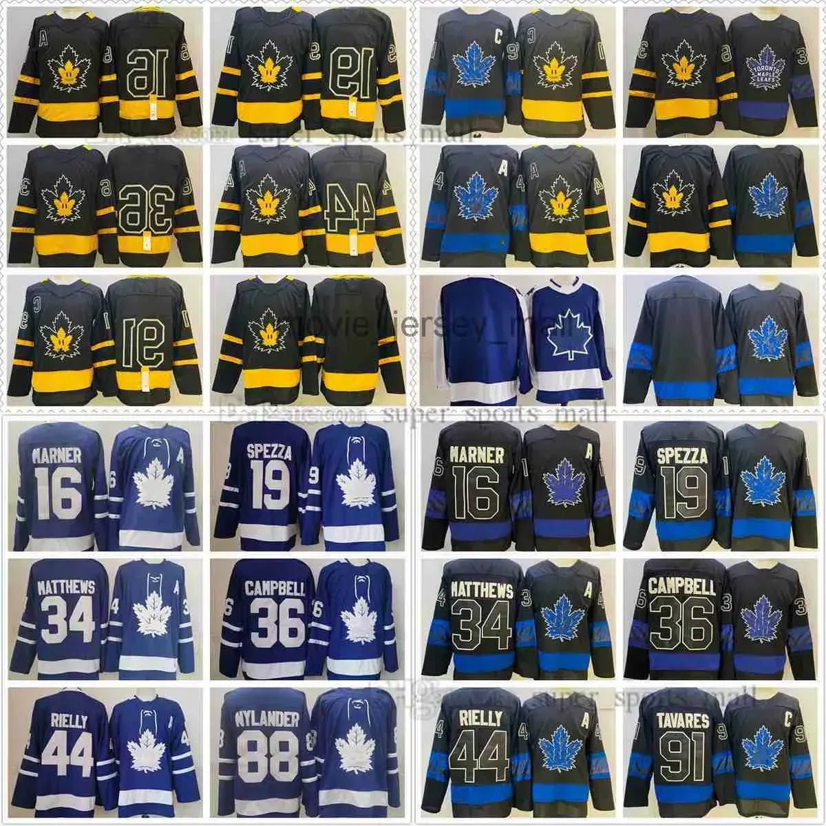 Personalizzato Uomo Donna Gioventù Toronto''Maple''Leafs''Nuove maglie retrò di hockey su ghiaccio 16 Mitchell Marner 19 Spezza 34 Auston Matthews 36 Campbell 44 Morgan Rielly 88 Nylander