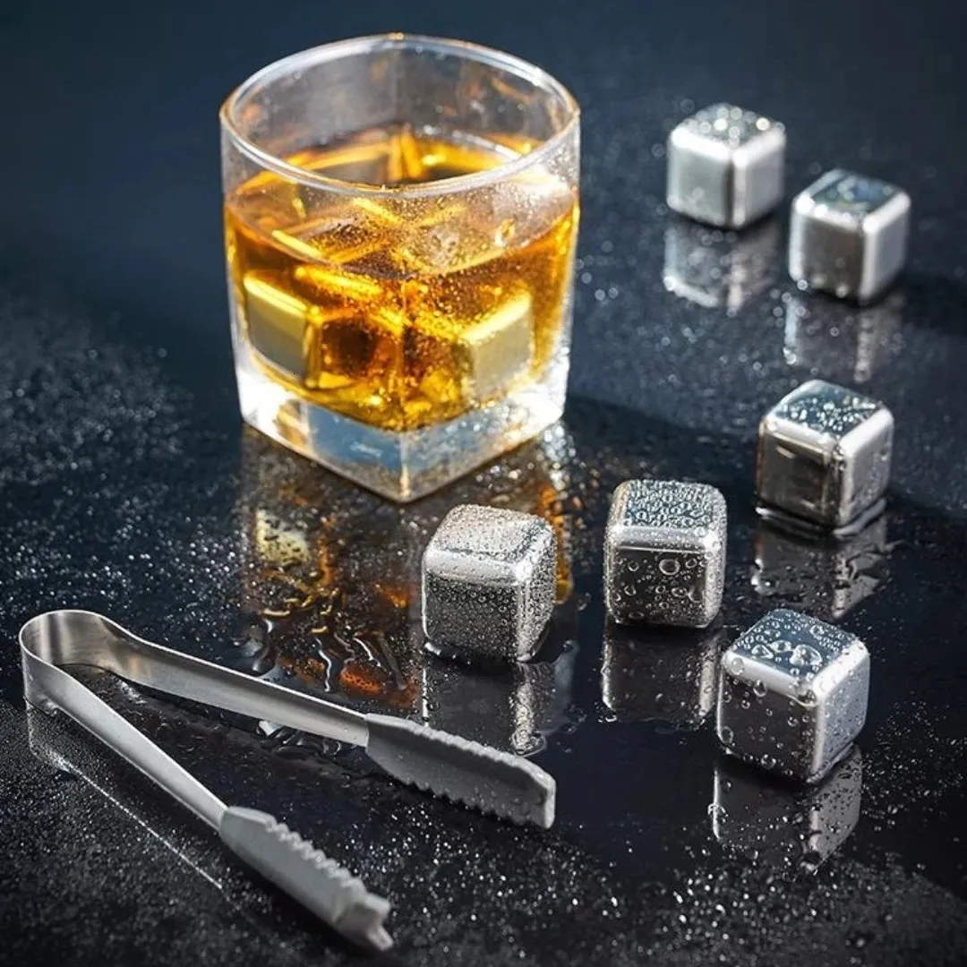 Cubetti Di Ghiaccio In Acciaio Inossidabile ZoneYan 6 Pezzi Per Whisky - Riutilizzabili Con Gel Refrigerante, Con Custodia - 2