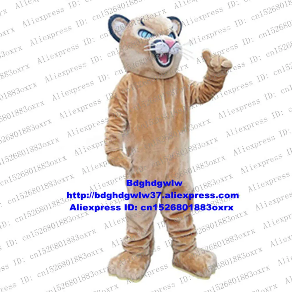 أزياء التميمة البني النمر النمر العفو Cougar Cougar Cheetah Panthera Pardus Mascot Cartoume Cartoon