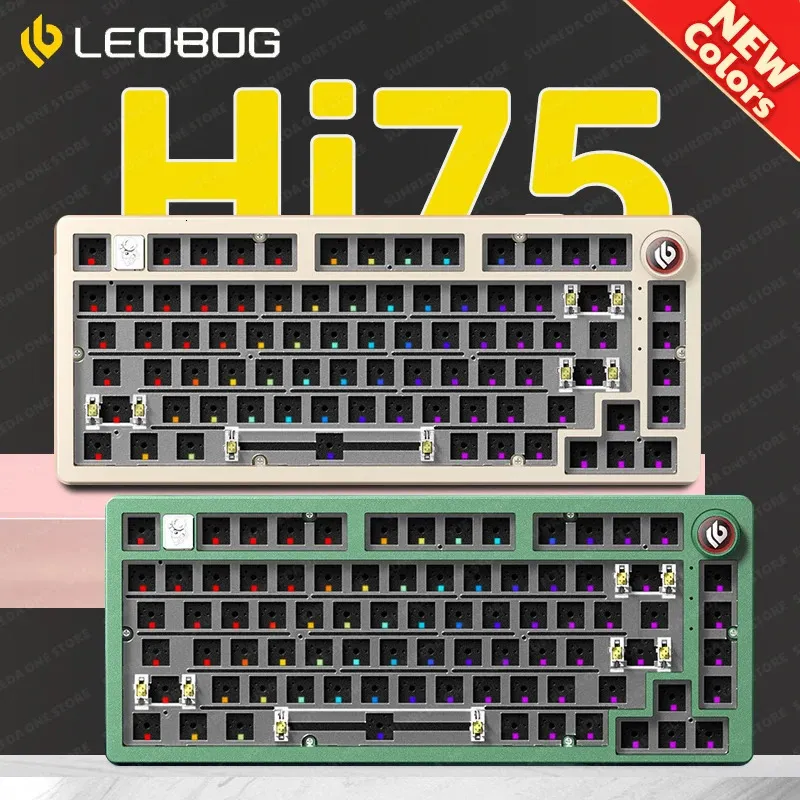 LEOBOG Hi75 Sugar65 Custom Mechanisch Toetsenbord Aluminium Kits Swap Wired Gaming RGB Gamer Pakking Met Knop 240309