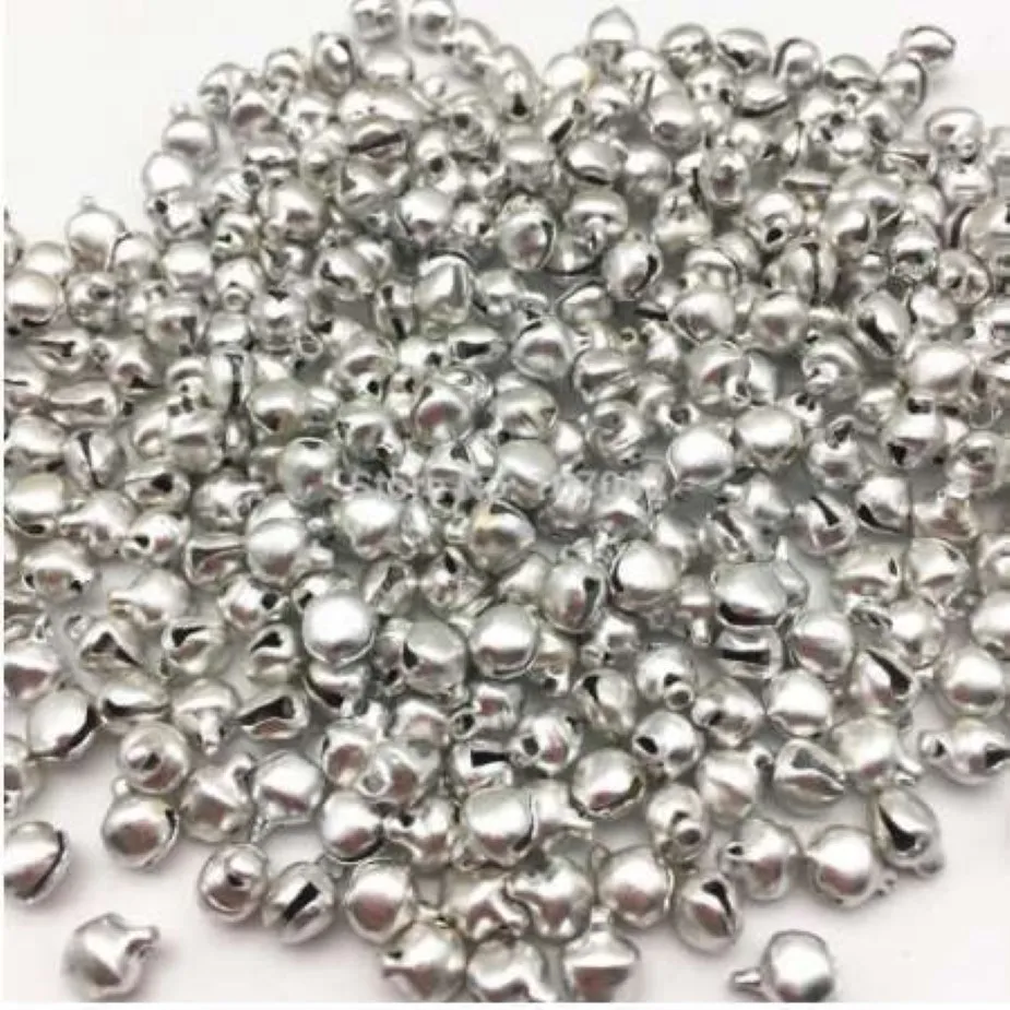 Cloches de Jingle en aluminium argenté, perles, breloques, cloche de laçage pour décorations de noël, fabrication de bijoux DIY, artisanat 257a