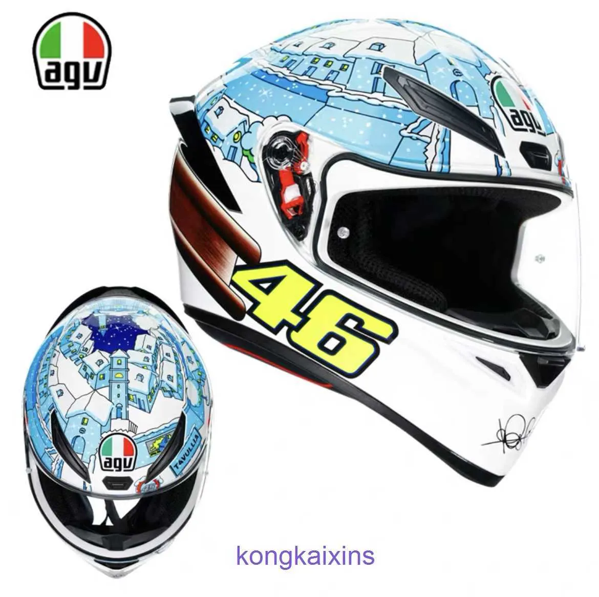 新しいAGVモーターサイクルヘルメットK1レーシングフルカバーアンチフォグメンズとレディースブリゲードランニングランニング