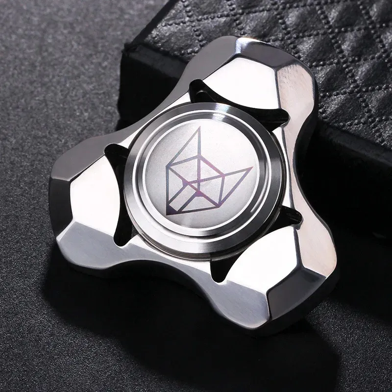 Fox Stainless Steel Metal Fidget Spinner Adult EDC Antistress Hand Spinner Office Toy Autism Stress Relief Toys 240301