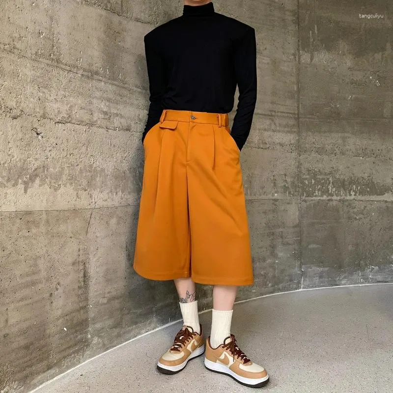 Shorts pour hommes SYUHGFA Casual Woollen Vêtements 2024 Automne Hiver Mode coréenne Lâche Droite Jambe large Longueur du genou