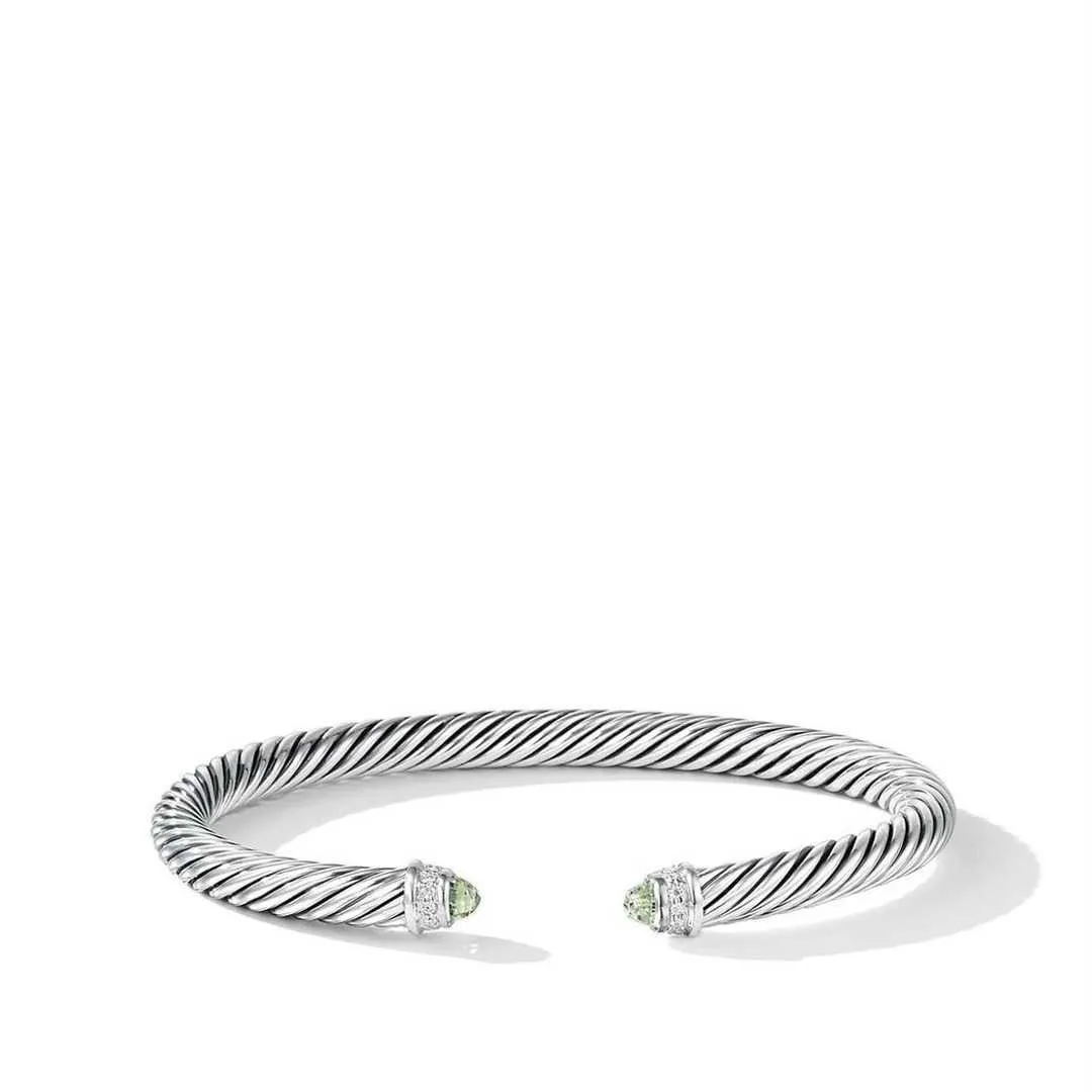 AA Designer Bangle Sweet Hambra Bracelet Jade Dy Man 925 Argent Sterling Simple et personnalisé Polyvalent 5mm Bracelet pour Femme Vente Directe G86v