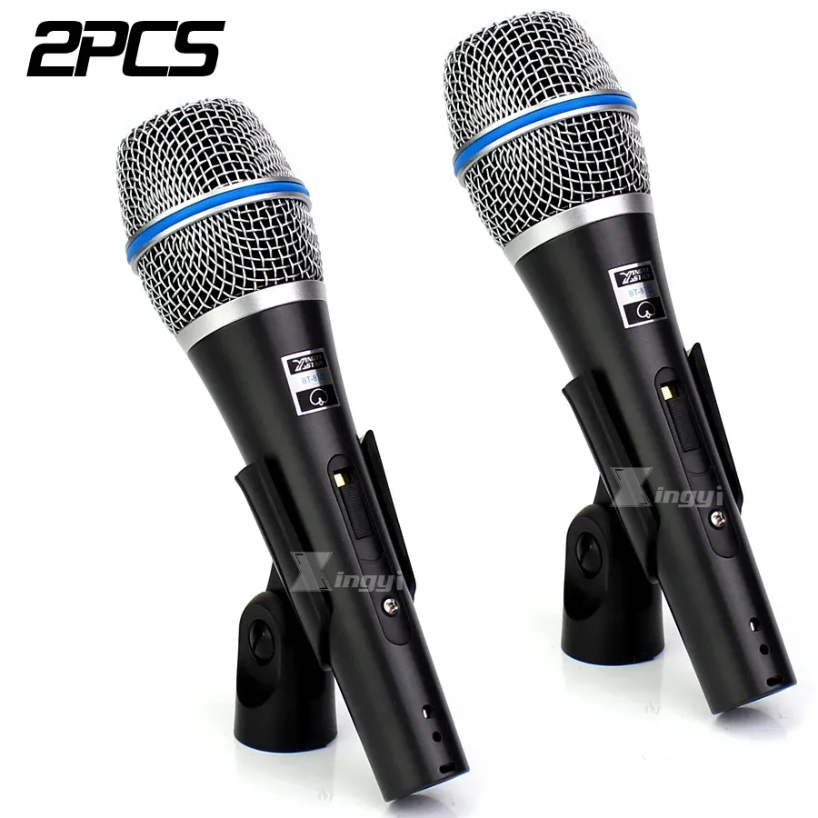 Microphones 2Pcs BT87C Switch Vocal Handheld Microphone Dynamic Mic Mike For BETA87C BETA87A BETA 87 87C 87A Karaoke System Power Amplifier