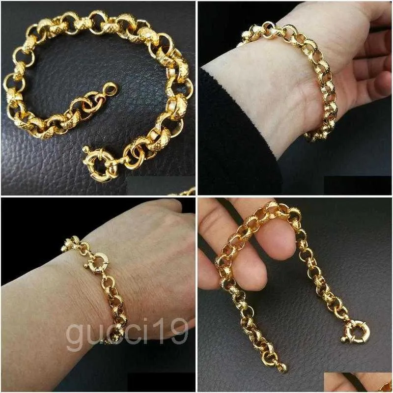 Chain Link Gold Filled Belcher Bolt Ring Mens Womens Solid Bracelet Jewllery in Length Drop Delivery Jewelry Bracelets WLZ0 WLZ0