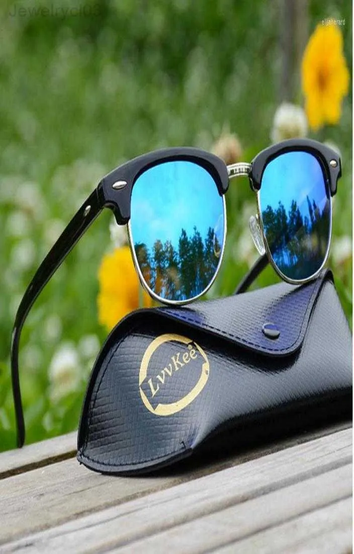 Óculos de sol lvvkee luxo moda meia moldura mulheres polarizadas senhora retro homens óculos de sol condução reys c7 night visionsunglasses2207707k87b