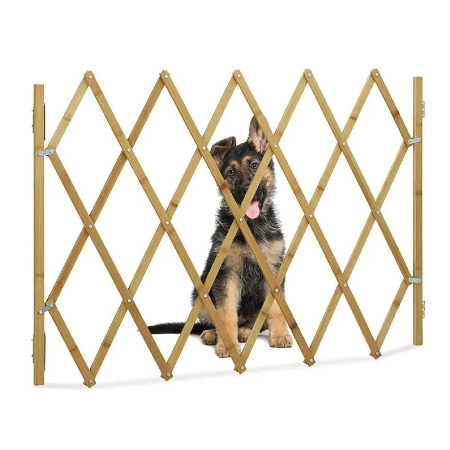 Chenils stylos extensible en bois chien barrière Grille porte pour animaux de compagnie clôture de protection pour la porte d'escalier à la maison 265K