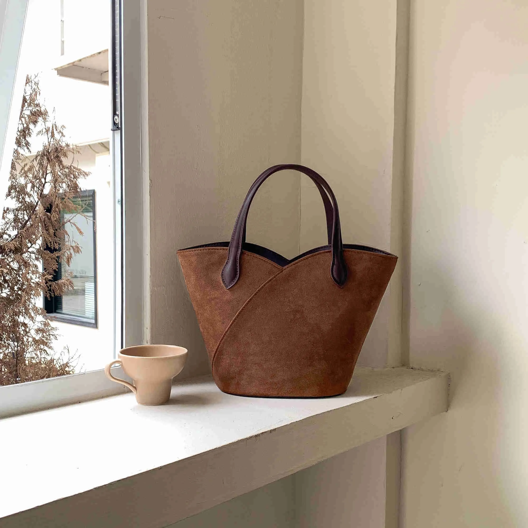 HBP nie markowe modne projektowanie zaawansowana torebka faux zamsz dekoracja duża pojemność torby
