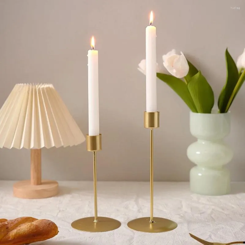 Ljushållare 1 st nordiskt järnljusstake Creative Simple Black/Golden Romantic Cup Table Decoration Holder