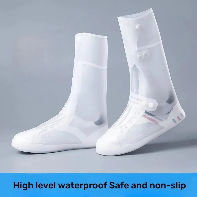 Buty obejmuje wodoodporne obrony zmywalne przeciw poślizgowi z Button White Trwałe Galoshes 240307
